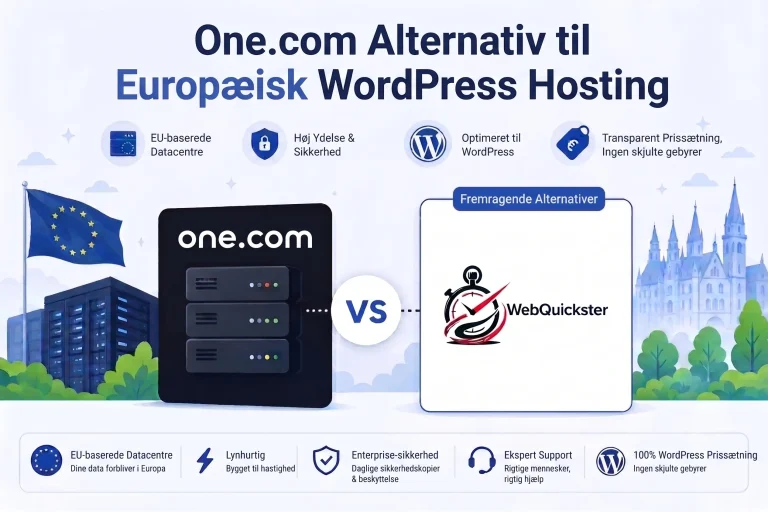 Alternativ til one.com for dansk WordPress hosting ... WebQuickster vs one.com sammenligning med uafhængig dansk udbyder.